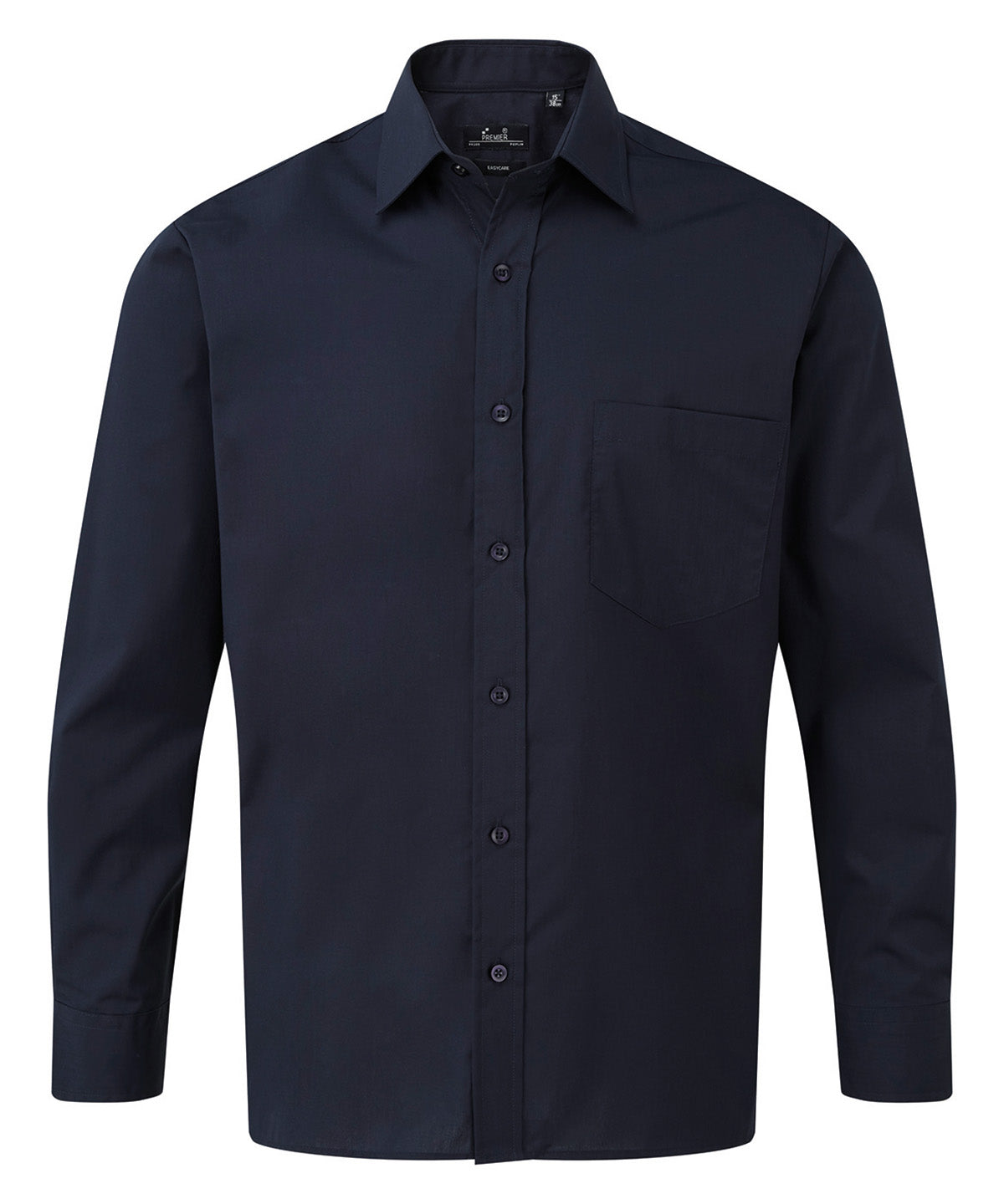 Long sleeve poplin shirt - PR200 - Navy - Customisable Shirts