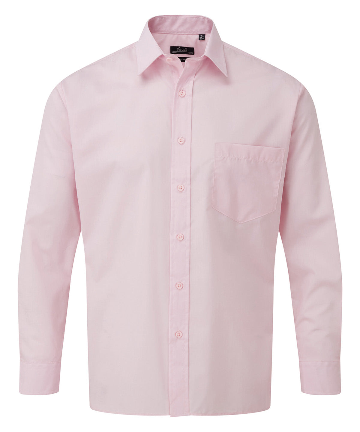 Long sleeve poplin shirt - PR200 - Pink - Customisable Shirts