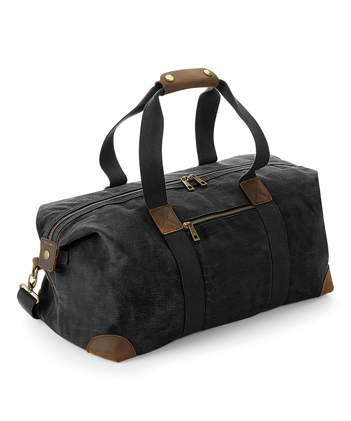 Heritage Washed Canvas Holdall - QD650 - Black O S - Customisable Bags
