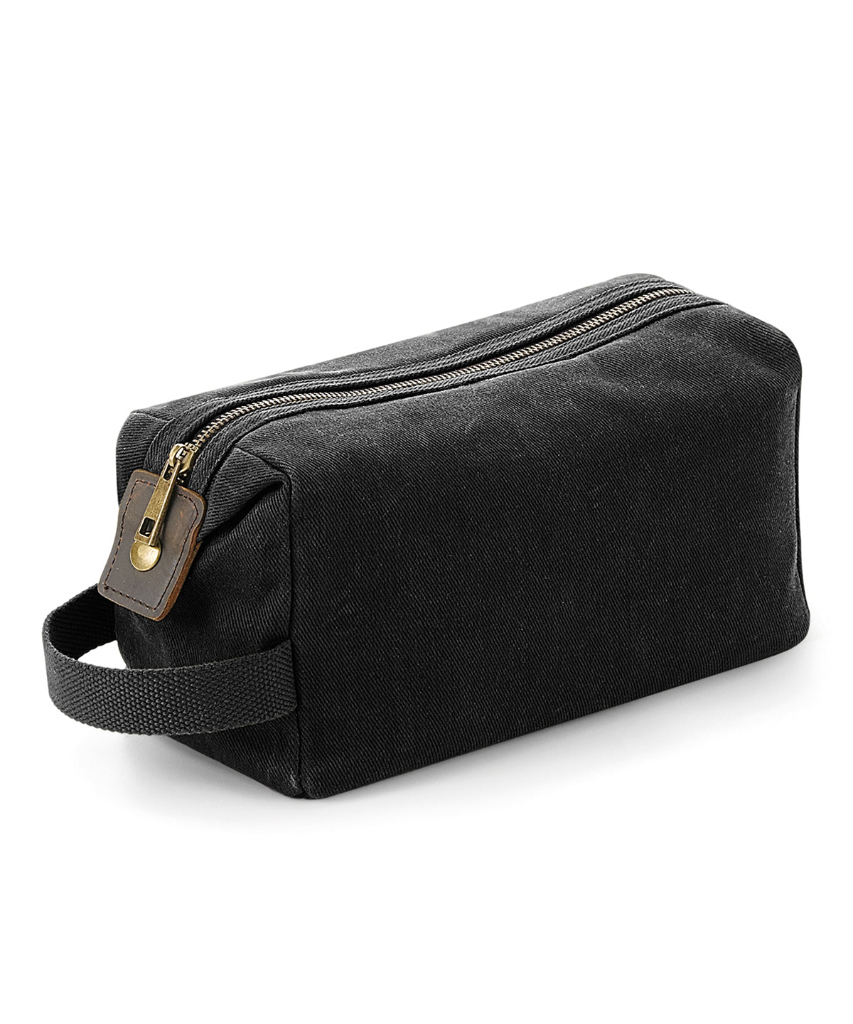Heritage Waxed Canvas Wash Bag - QD651 - Black O S - Customisable Bags