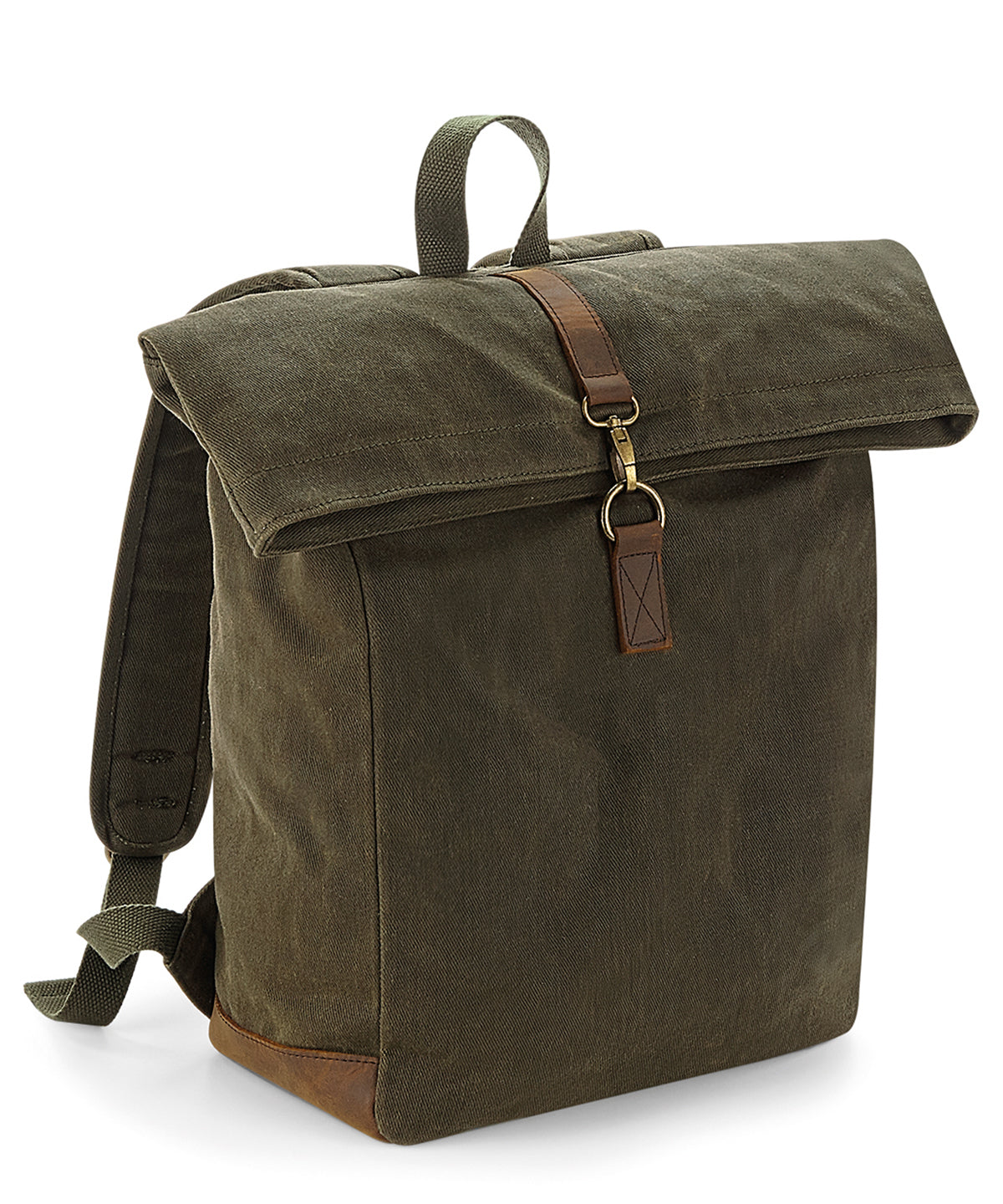 Heritage Waxed Canvas Backpack - QD655 - Olive Green O S - Customisable Bags
