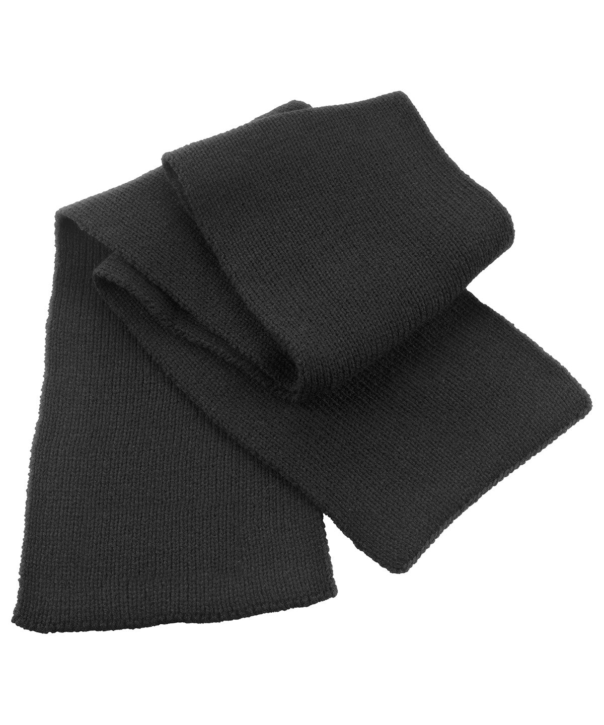 Result Winter Classic Heavy Knit Scarf - R145X - Black O S - Customisable Scarfs