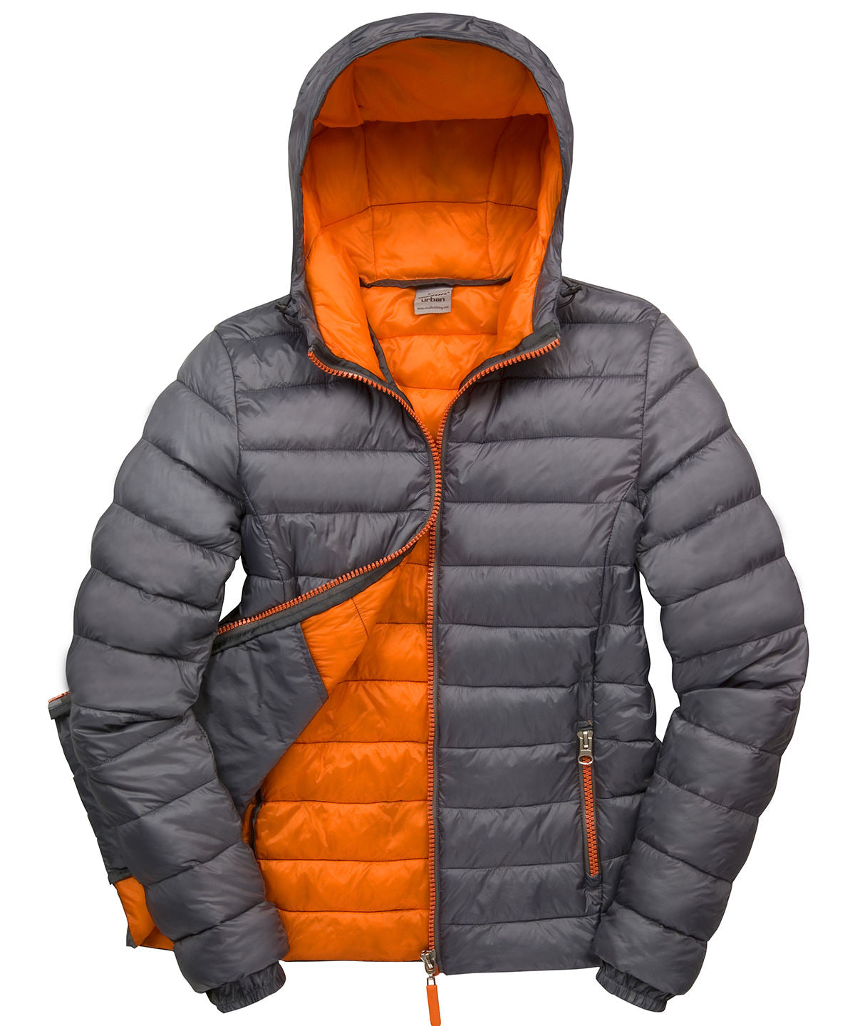 Result Urban Ladies Snowbird Hooded Jacket - R194F - Grey Orange - Customisable Outerwear