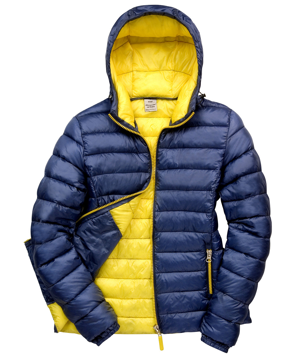Result Urban Ladies Snowbird Hooded Jacket - R194F - Navy Yellow - Customisable Outerwear