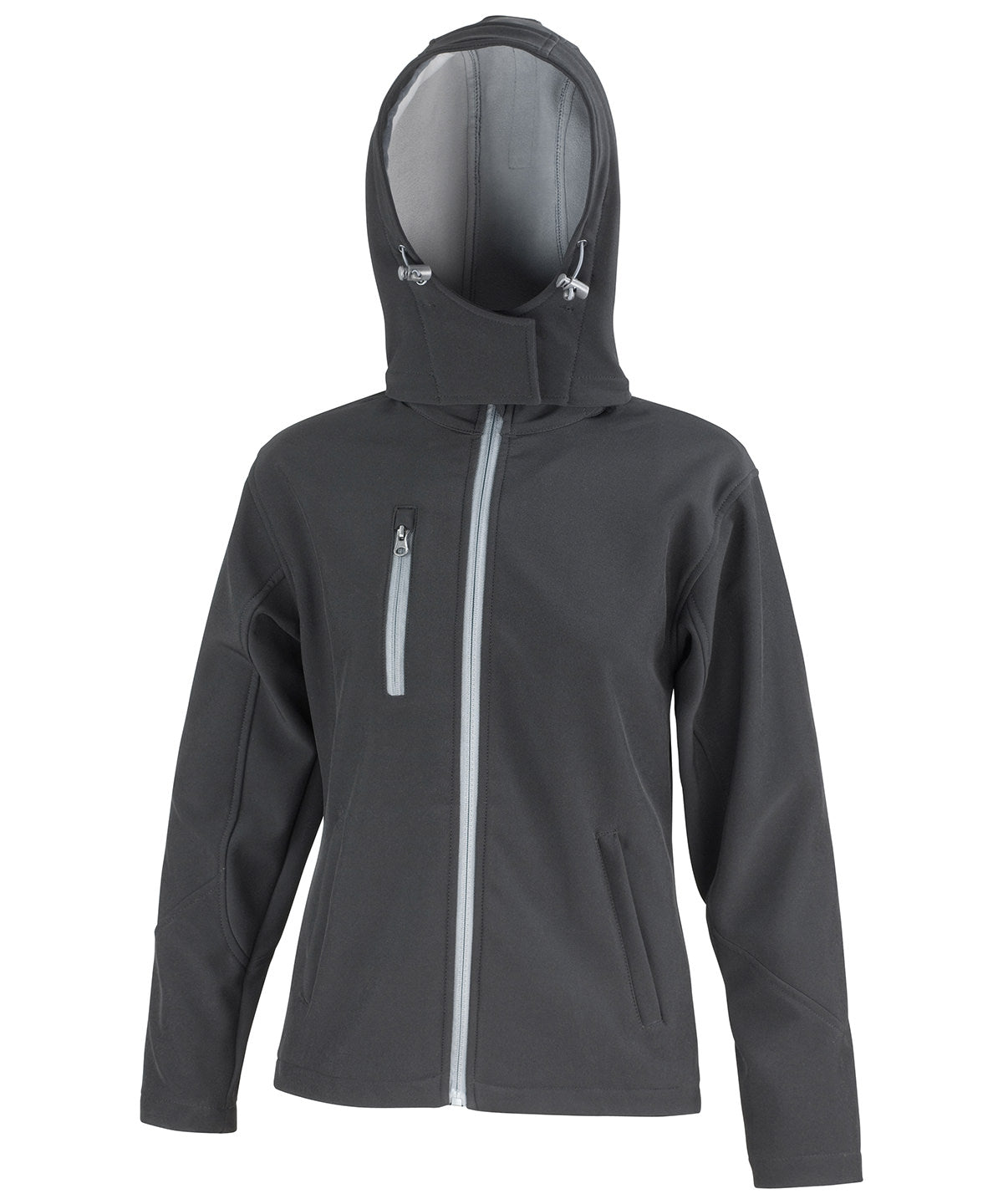 Women Peformance Hood SShell - R230F - Black Grey - Customisable Jacket