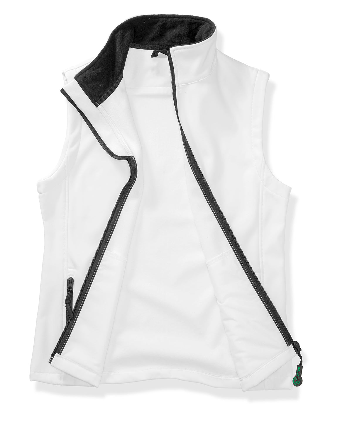 Lady Printable Sshell BWarm - R232F - White Black - Customisable Jacket
