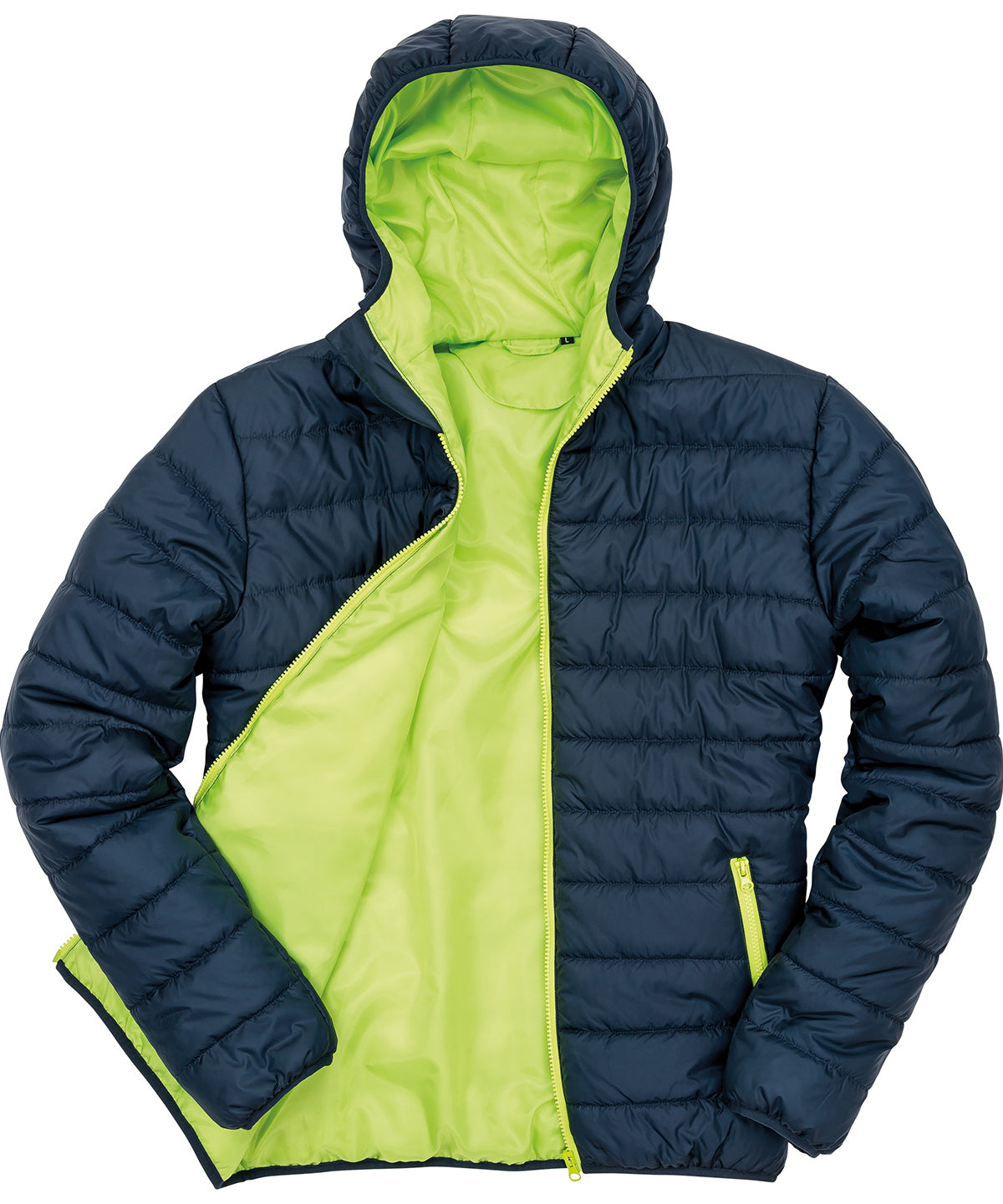 Mens Soft Padded Jacket - R233M - Navy Lime - Customisable Jacket