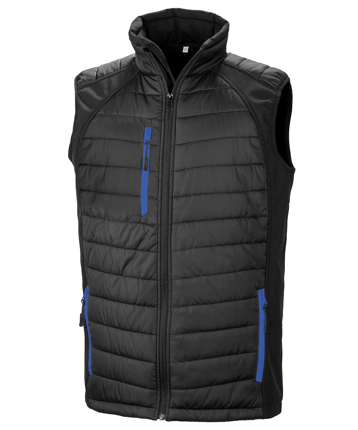 Result Black Compass Softshell Gilet - R238X - Black Royal - Customisable Bodywarmers