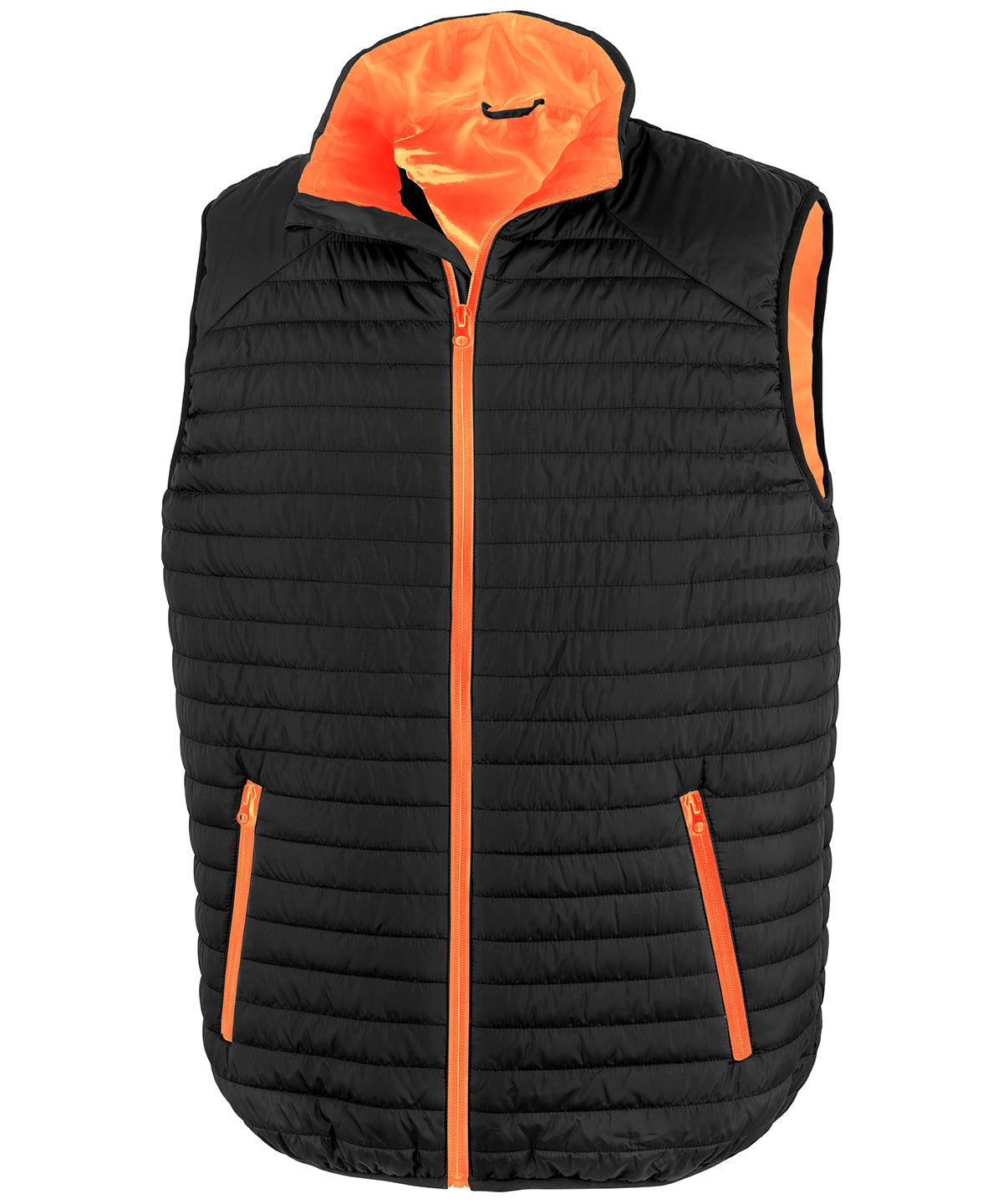 Result Thermoquilt Gilet - R239X - Black Orange - Customisable Bodywarmers