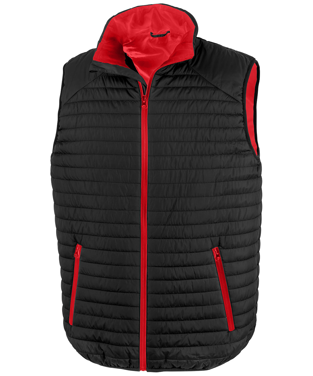 Result Thermoquilt Gilet - R239X - Black Red - Customisable Bodywarmers
