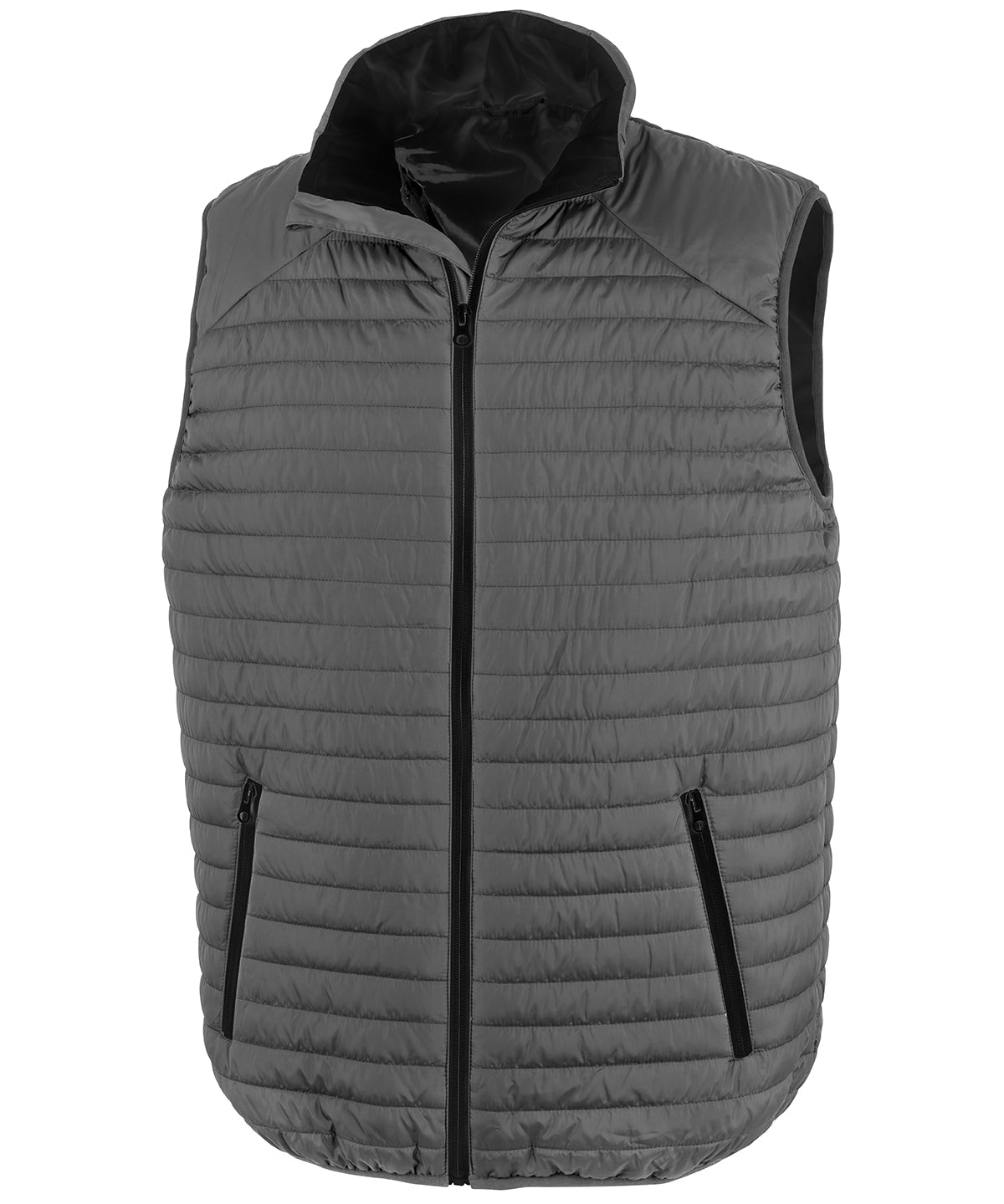 Result Thermoquilt Gilet - R239X - Grey Black - Customisable Bodywarmers