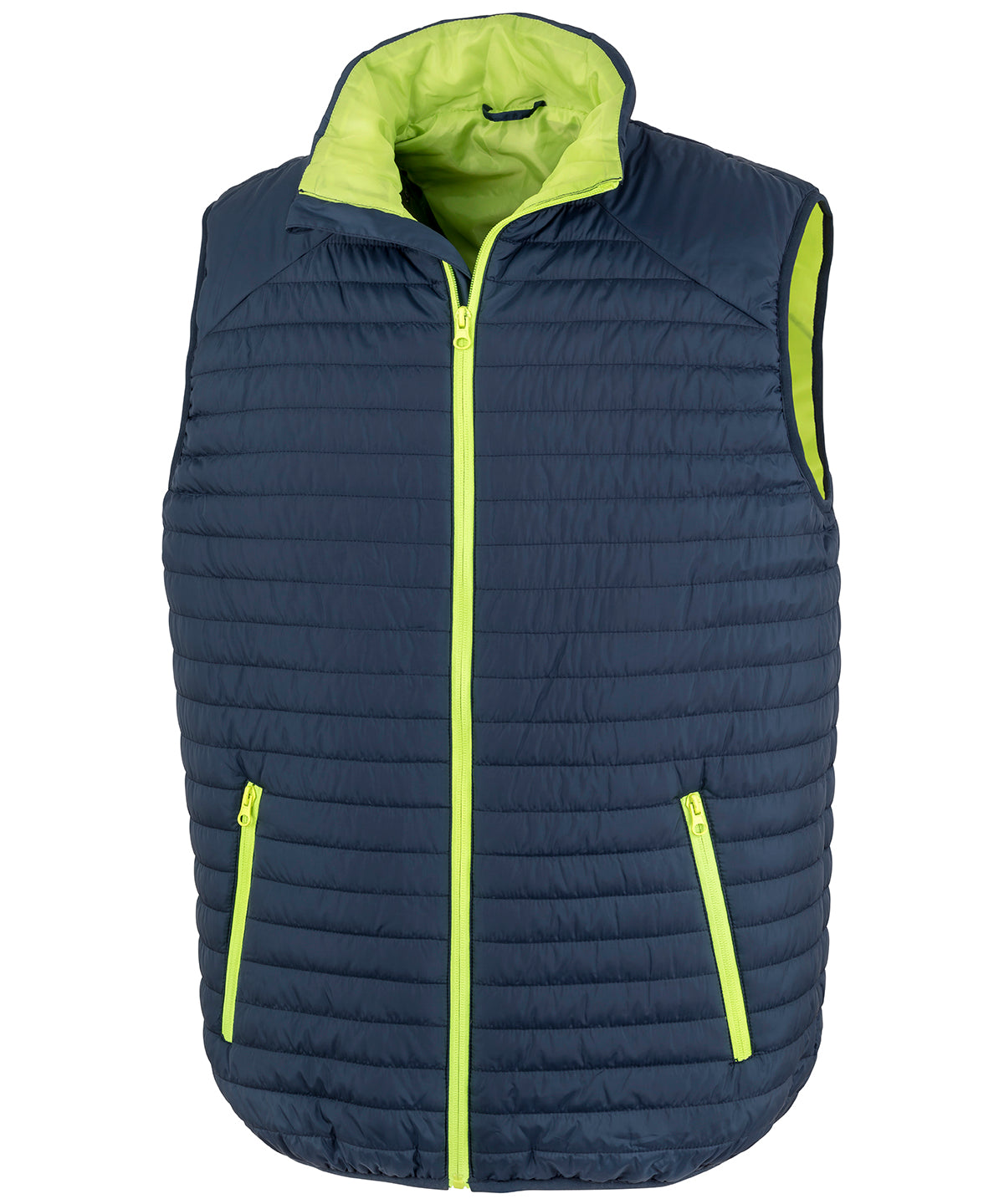 Result Thermoquilt Gilet - R239X - Navy Lime - Customisable Bodywarmers