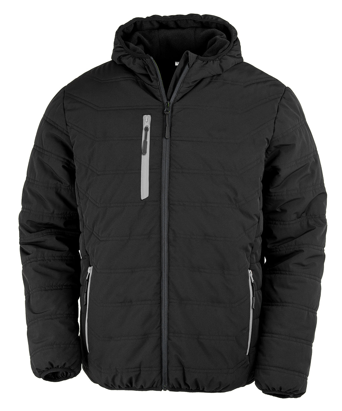 Result Black Compass Padded Winter Jacket - R240X - Black Grey - Customisable Jacket