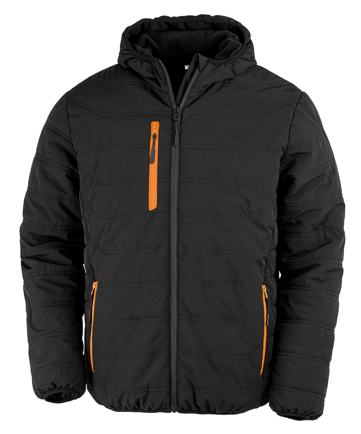 Result Black Compass Padded Winter Jacket - R240X - Black Orange - Customisable Jacket