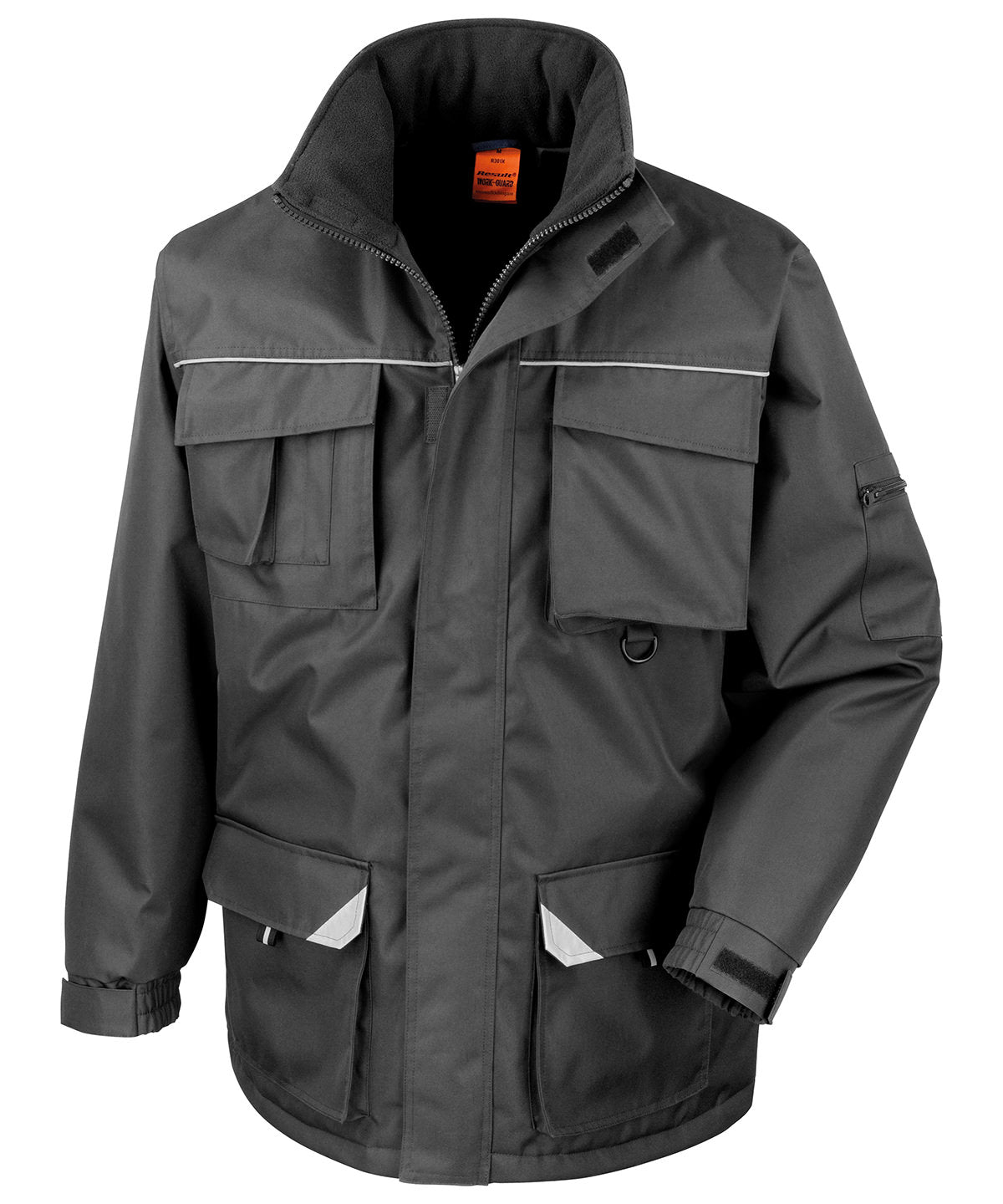 Result Workguard Sabre Long Coat - R301X - Black - Customisable Jacket