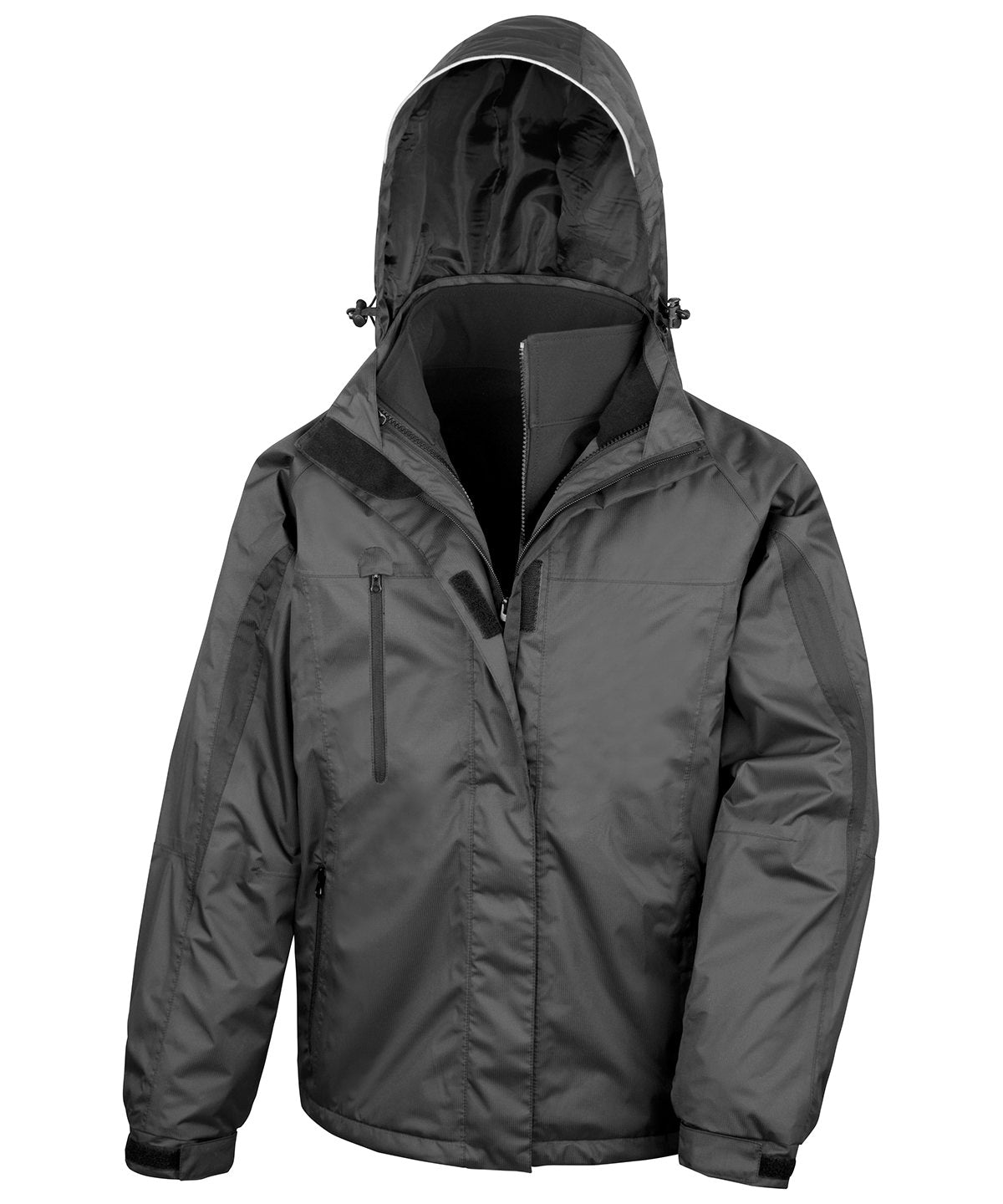 Mens 3 In 1 Journey Jacket - R400M - Black Black - Customisable Jacket