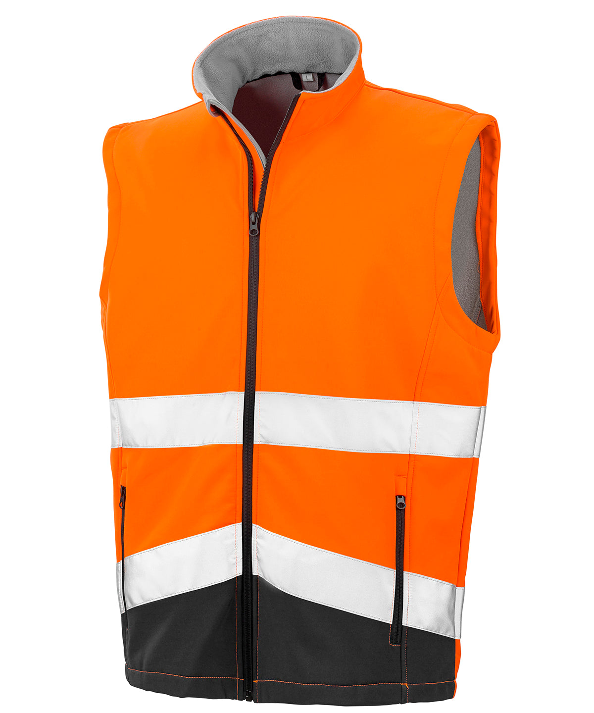 Safety Softshell Gilet - R451X - Fluorescent Orange Black - Customisable Bodywarmers