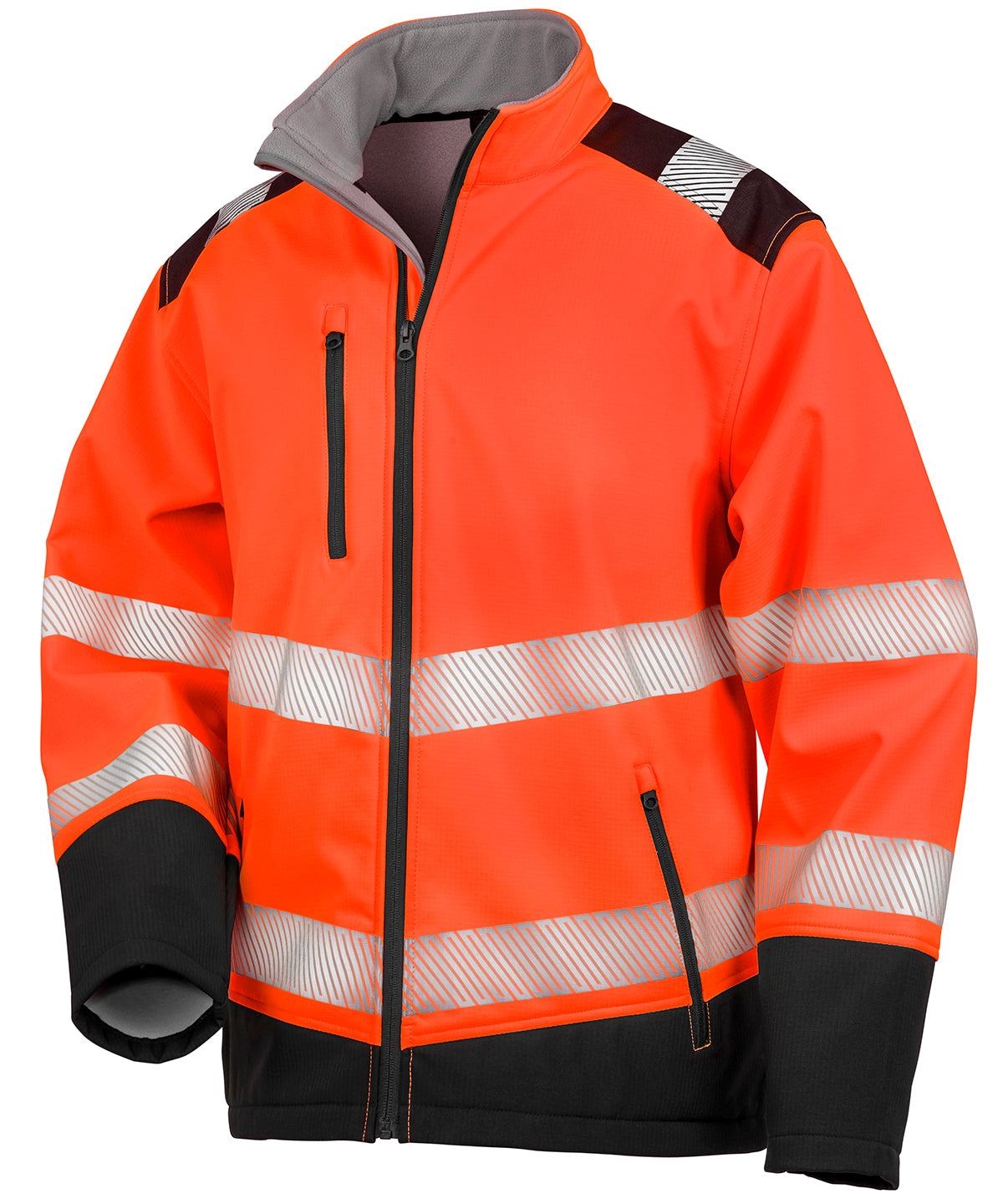 Ripstop Safety Softshel - R476X - Fluorescent Orange Black - Customisable Outerwear