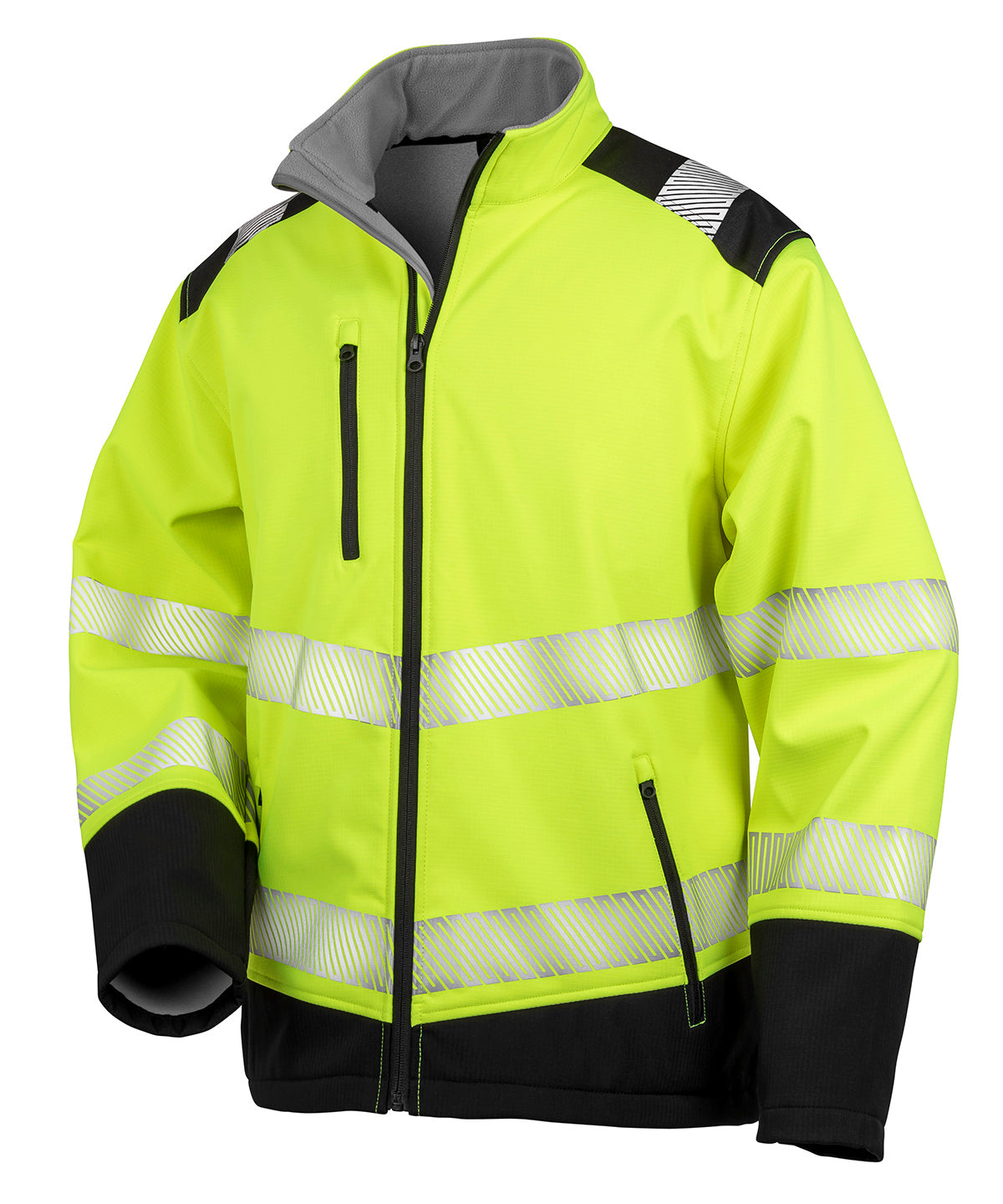 Ripstop Safety Softshel - R476X - Fluorescent Yellow Black - Customisable Outerwear