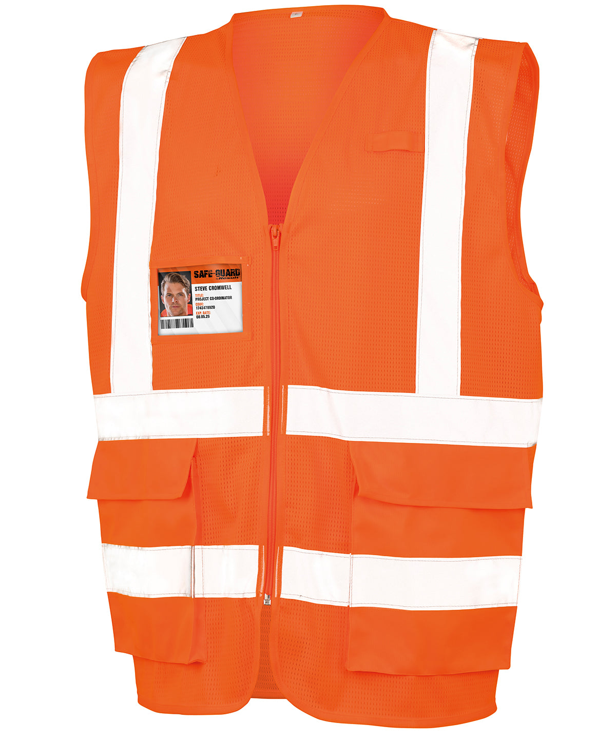 Result Sguard Exec Cool Mesh Safety Vest - R479X - Fluoresent Orange - Customisable Safetywear