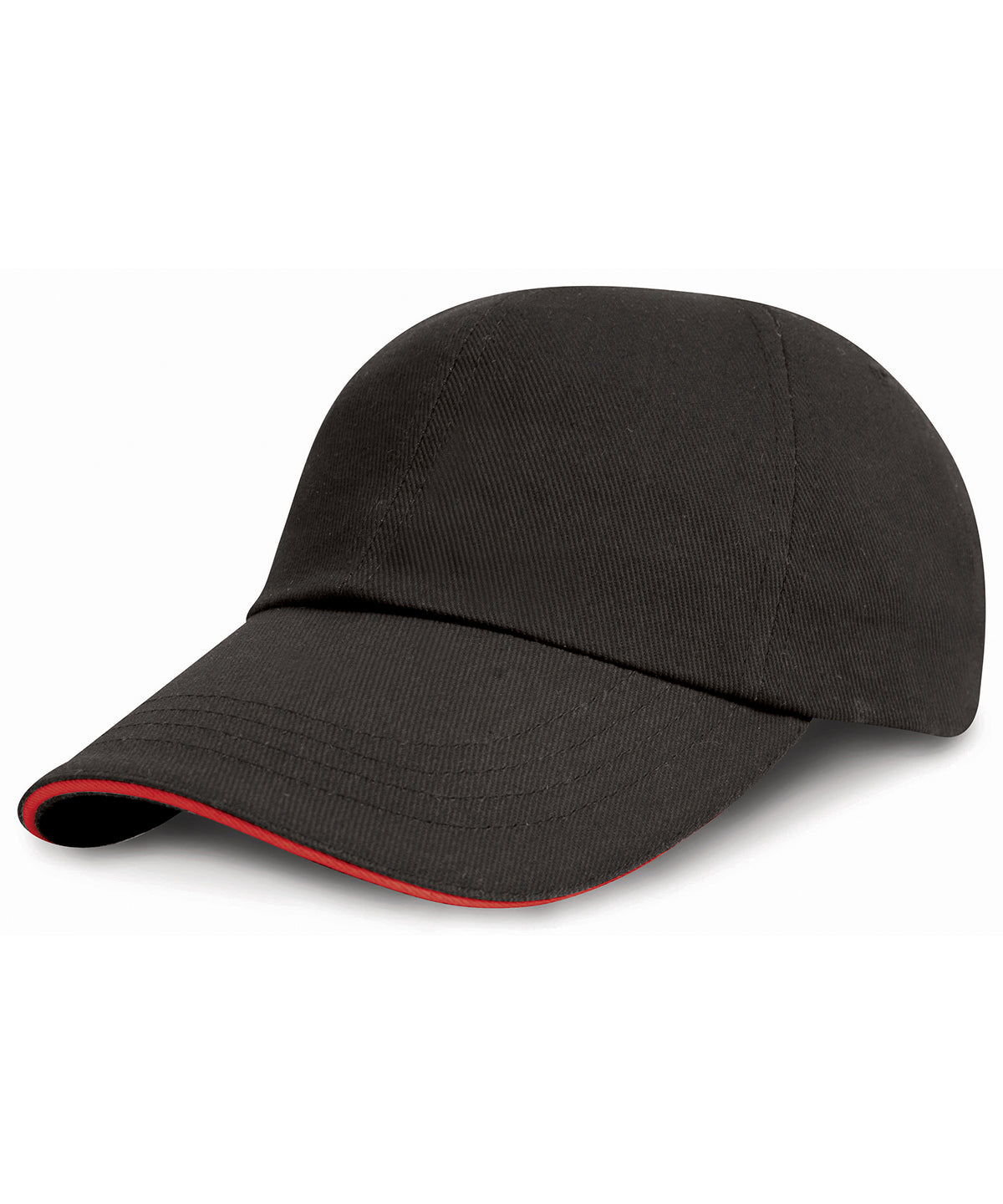 Result LowProfile SandwichPeak Brush Cap - RC24P - Black Red O S - Customisable Caps