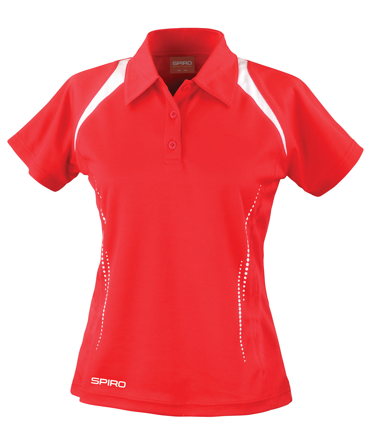 Ladies Team Spirit Polo Shirt - S177F - Red White - Customisable Polo Shirts