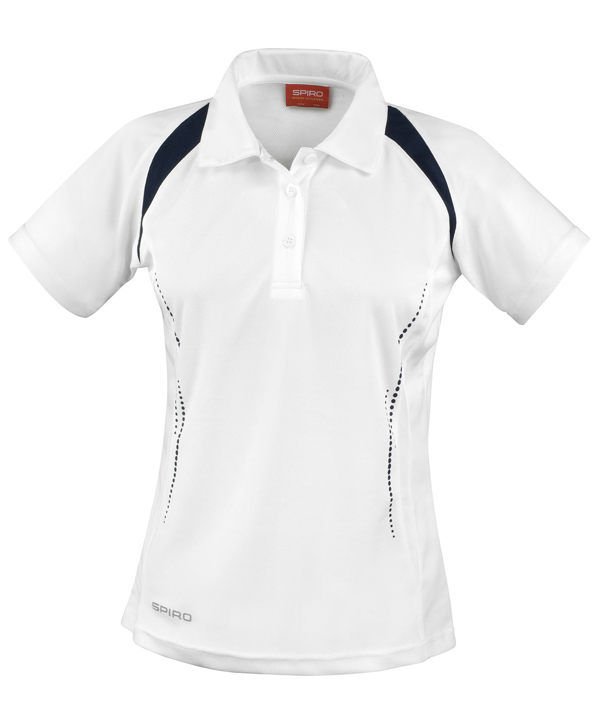 Ladies Team Spirit Polo Shirt - S177F - White Navy - Customisable Polo Shirts