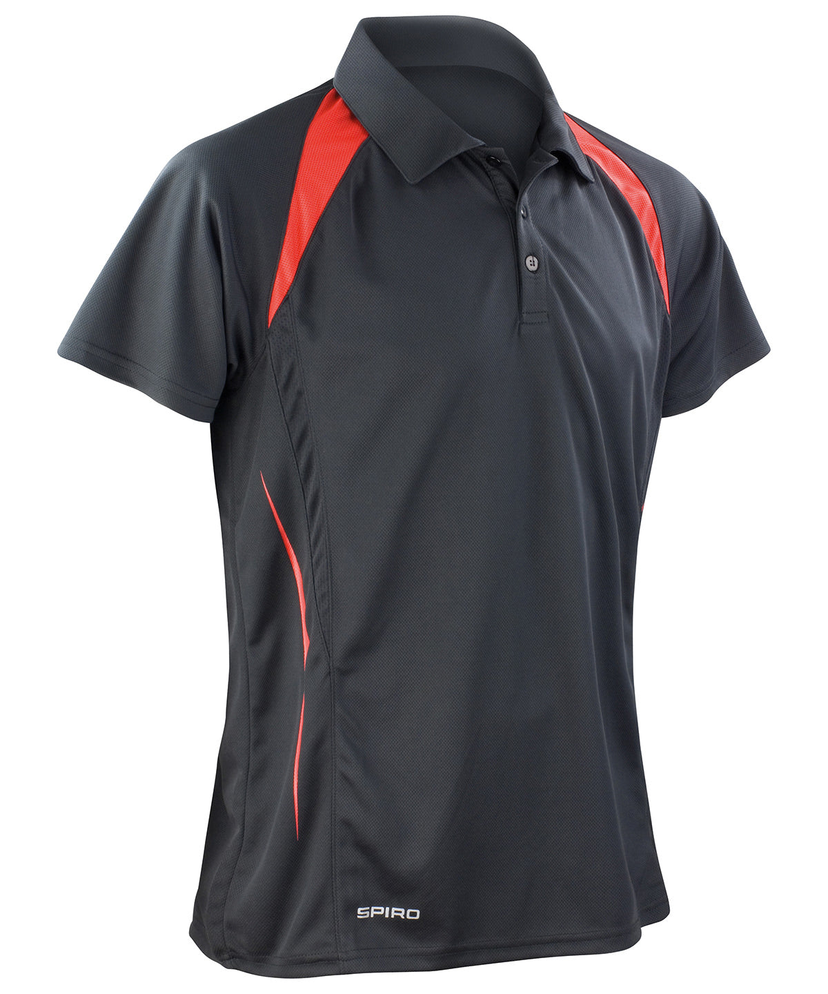Mens Team Spirit Polo Shirt - S177M - Black Red - Customisable Polo Shirts