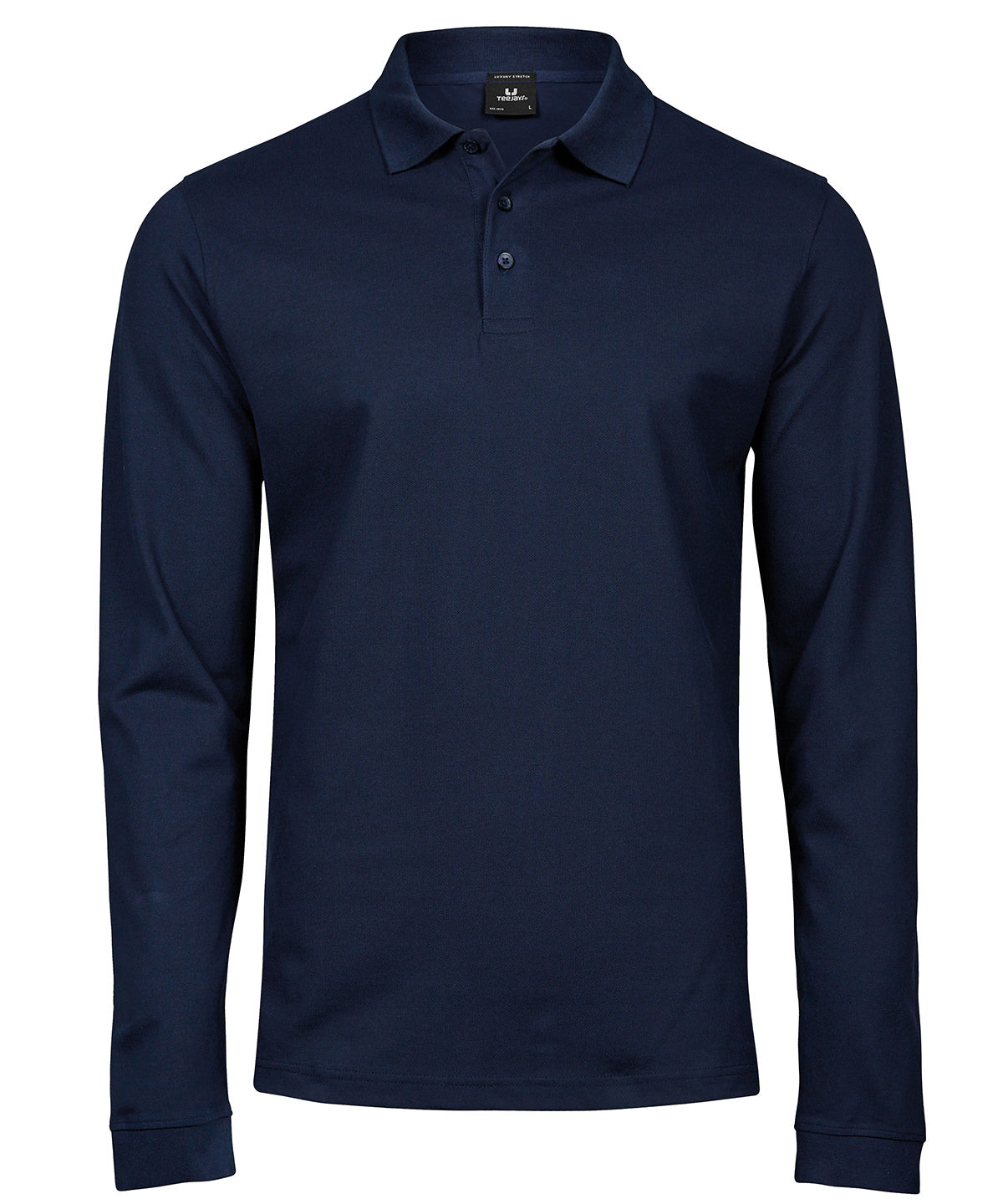 Mens Luxury L/S Stretch Polo - TJ1406 - Navy - Customisable Polo Shirts