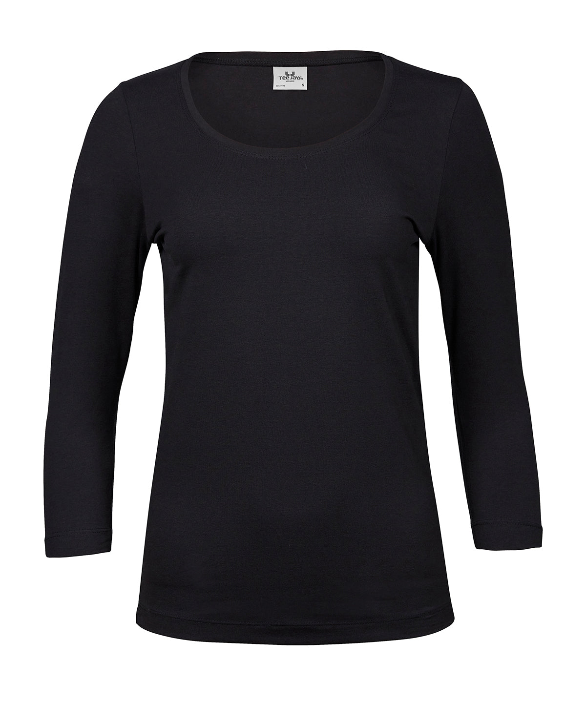 Ladies 3/4 Sleeve Stretch Tee - TJ460 - Black - Customisable T-Shirt