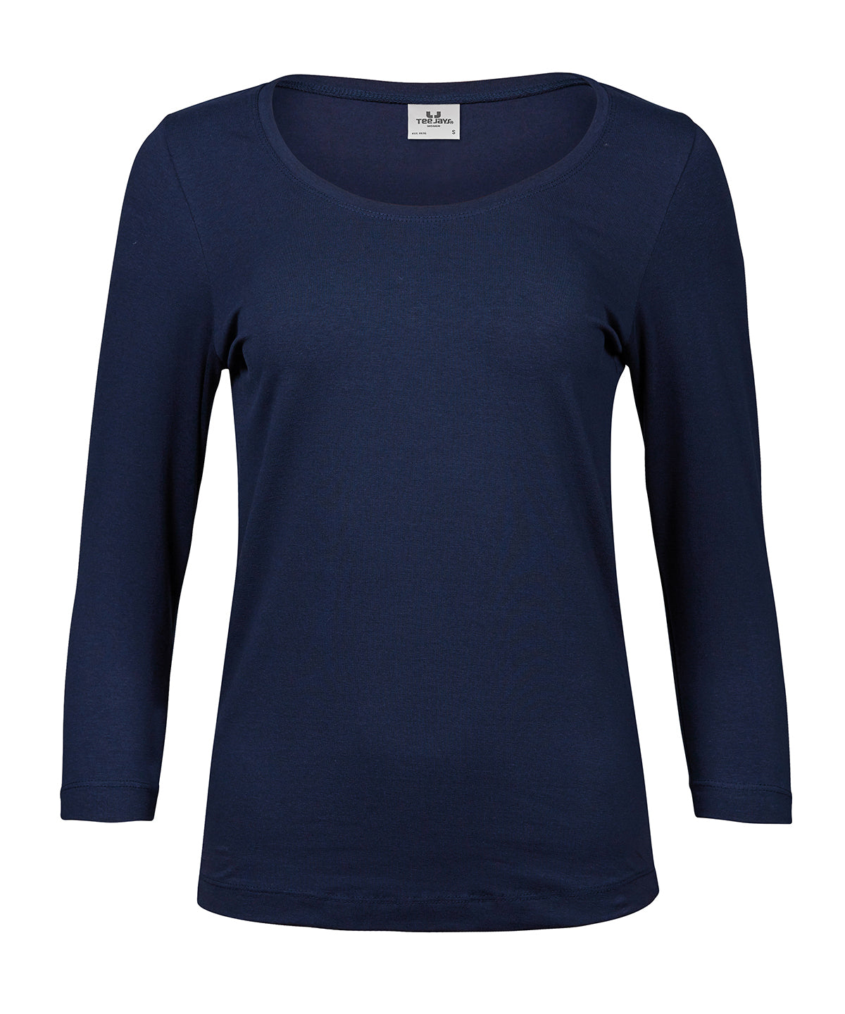 Ladies 3/4 Sleeve Stretch Tee - TJ460 - Navy - Customisable T-Shirt