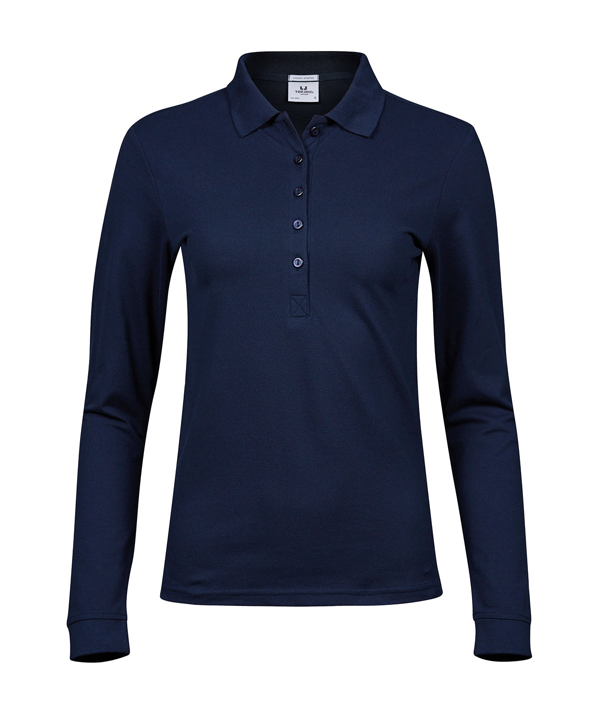 Ladies Luxury L/S Stretch Polo - TJ146 - Navy - Customisable Polo Shirts