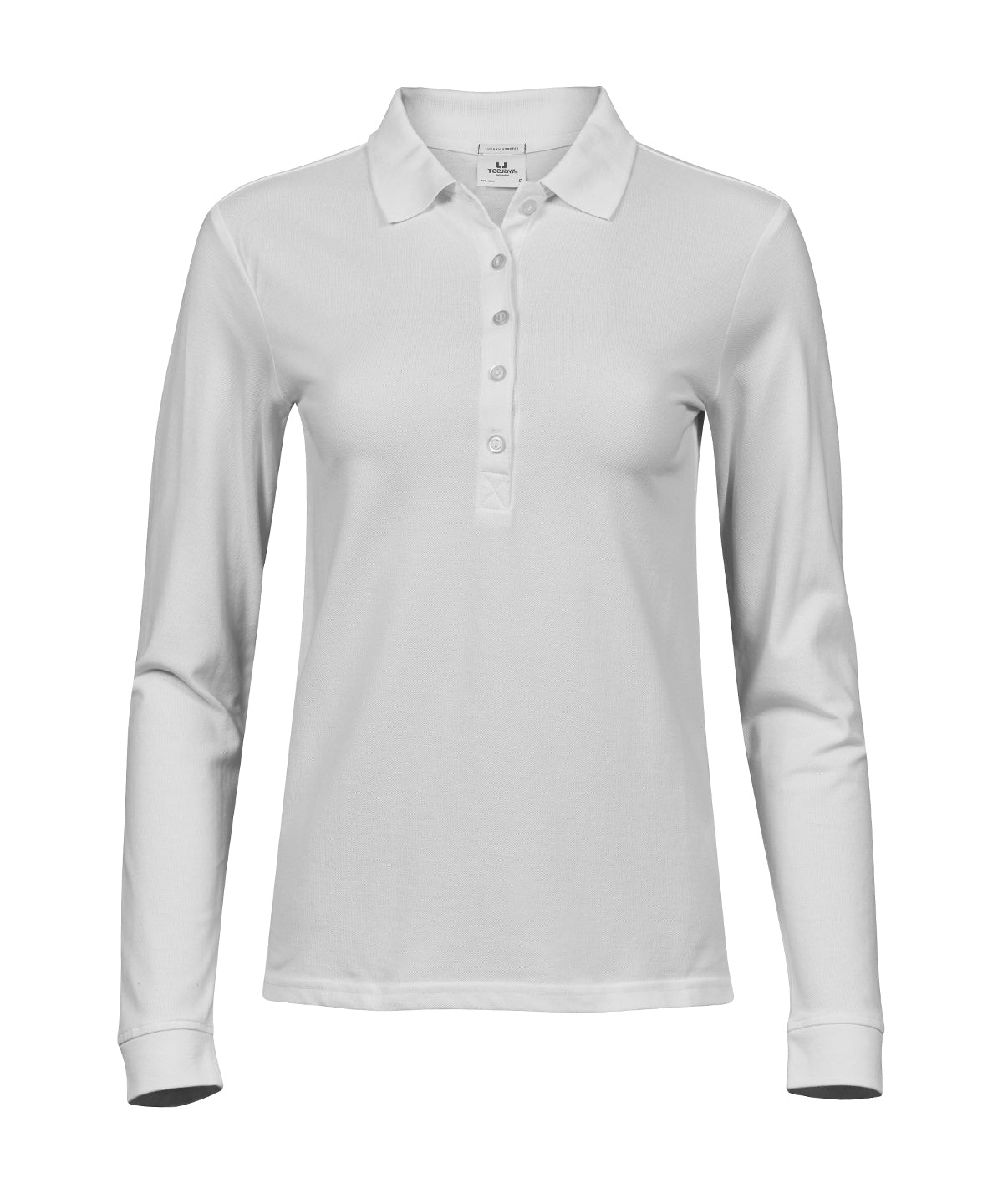 Ladies Luxury L/S Stretch Polo - TJ146 - White - Customisable Polo Shirts