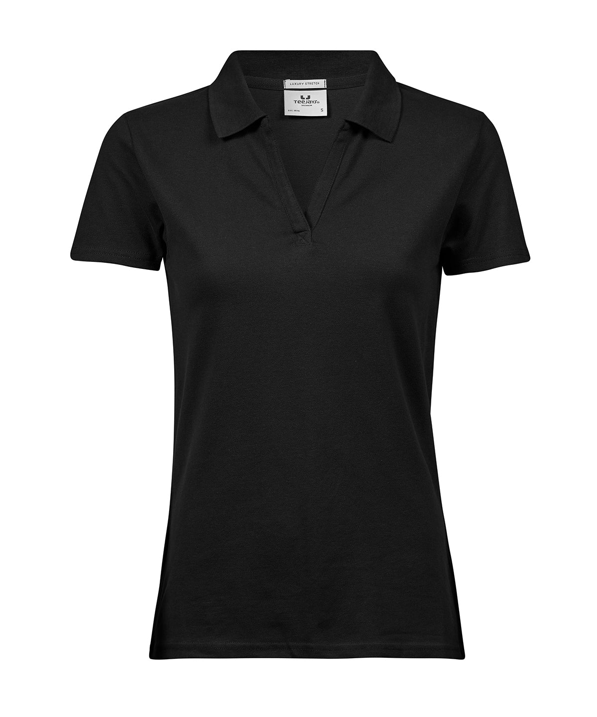 Womens Luxury Stretch V Polo - TJ1409 - Black - Customisable Polo Shirts