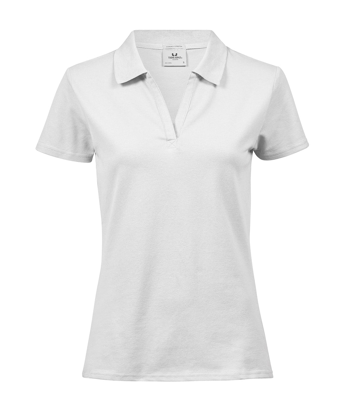 Womens Luxury Stretch V Polo - TJ1409 - White - Customisable Polo Shirts