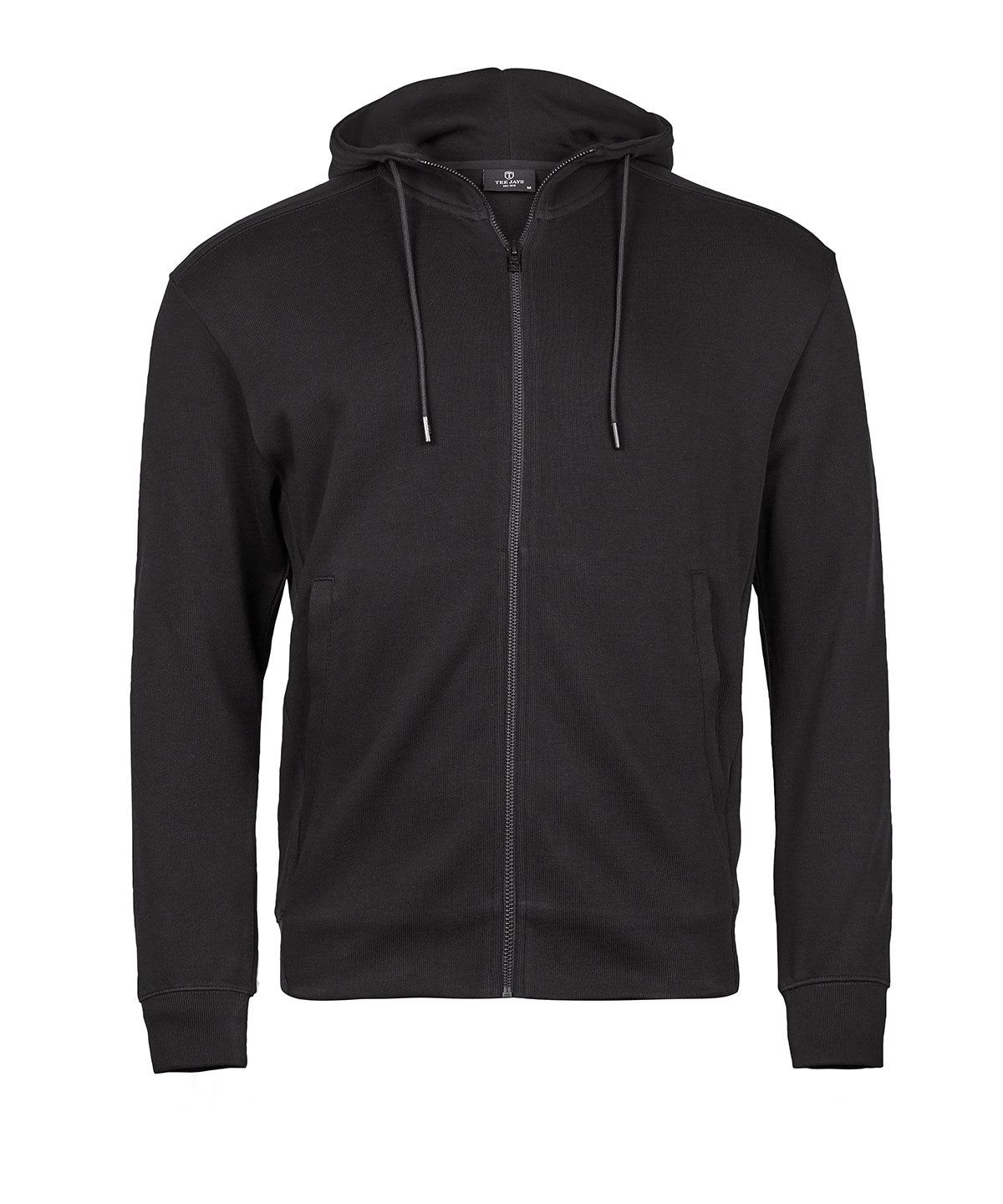 Ribbed Interlock Hood Full Zip - TJ5508 - Black - Customisable Hoodies