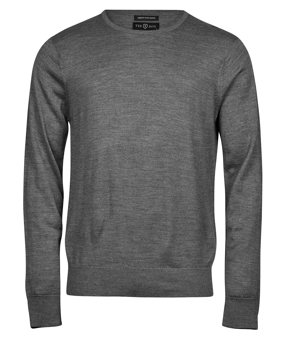 Mens Crew Neck Knitted Sweater - TJ6000 - Grey Melange - Customisable Jumper