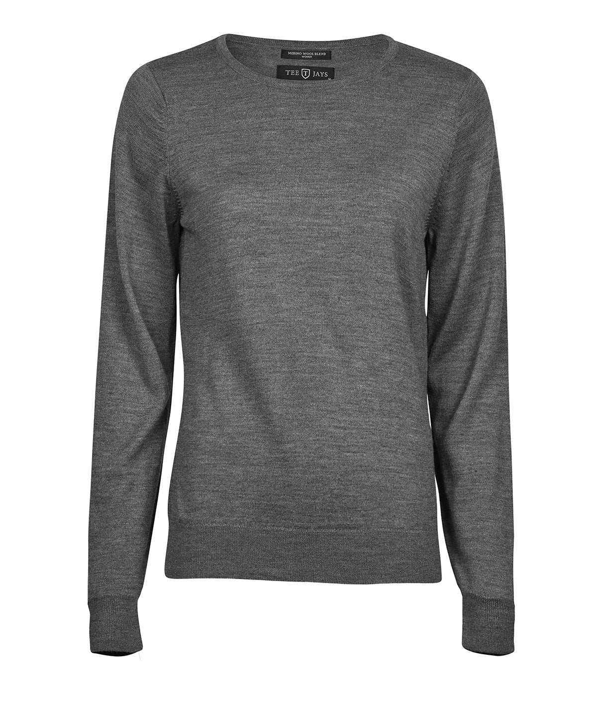 Womens Crew Neck Sweater - TJ6006 - Grey Melange - Customisable Jumper