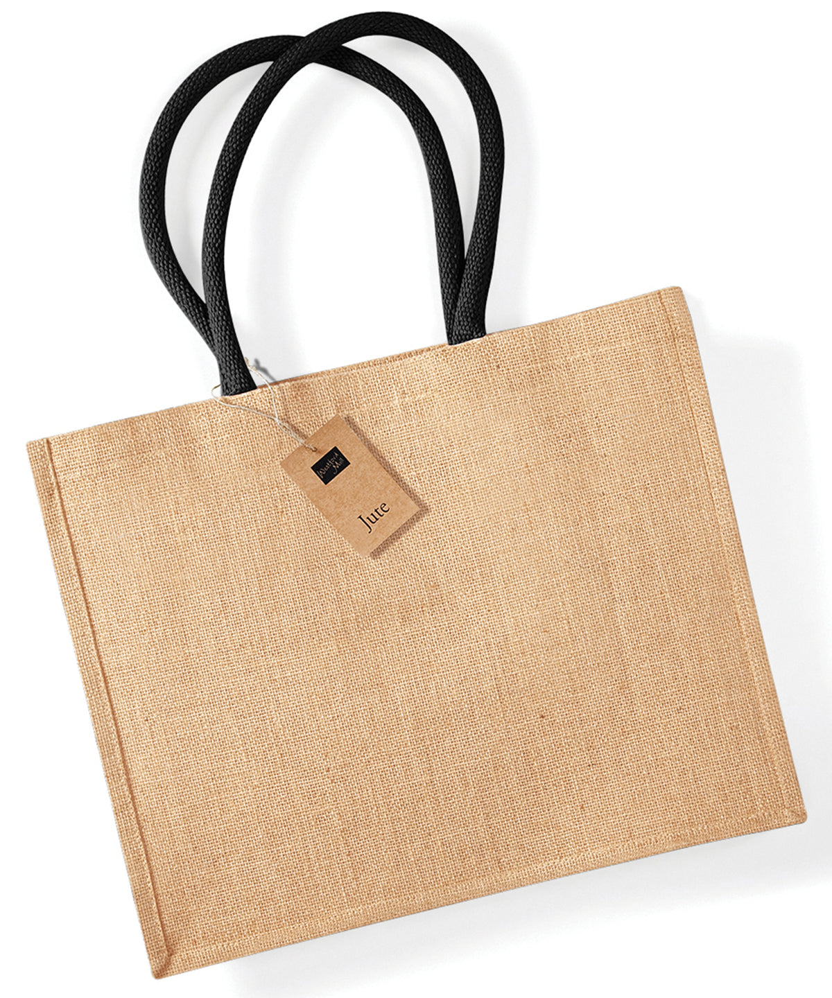 Jute Classic Shopper - W407 - Natural Black O S - Customisable Bags