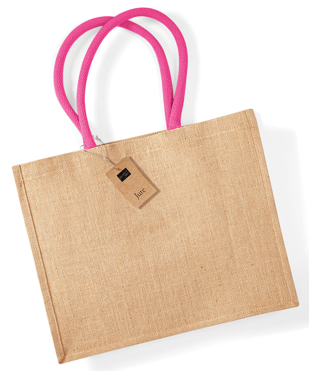 Jute Classic Shopper - W407 - Natural Fuchsia O S - Customisable Bags