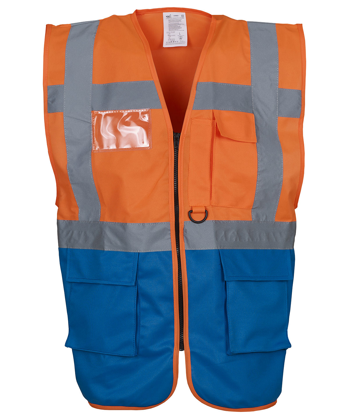 HiVis Executive Waistcoat - HVW801 - Hi Vis Orange Royal - Customisable Hi-Vis Vest