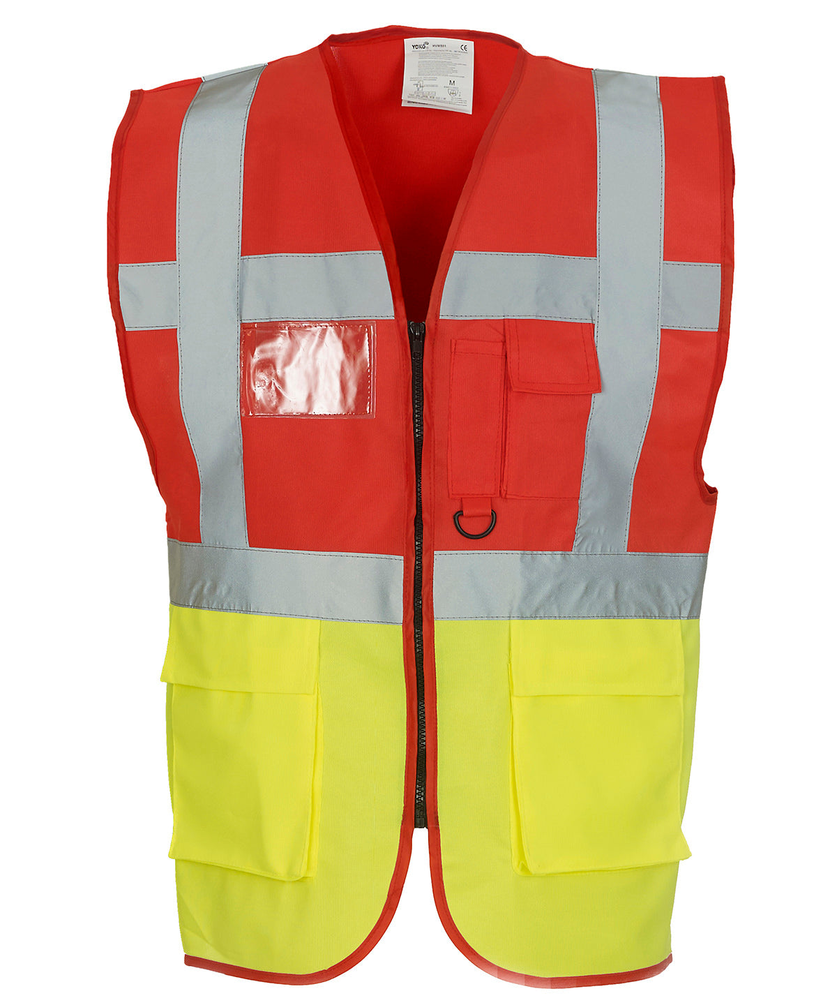 HiVis Executive Waistcoat - HVW801 - Red Hi Vis Yellow - Customisable Hi-Vis Vest
