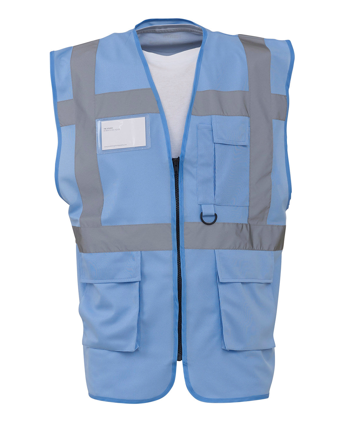 HiVis Executive Waistcoat - HVW801 - Sky Blue - Customisable Hi-Vis Vest