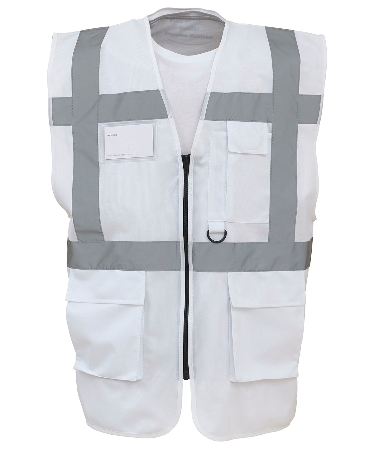HiVis Executive Waistcoat - HVW801 - White - Customisable Hi-Vis Vest