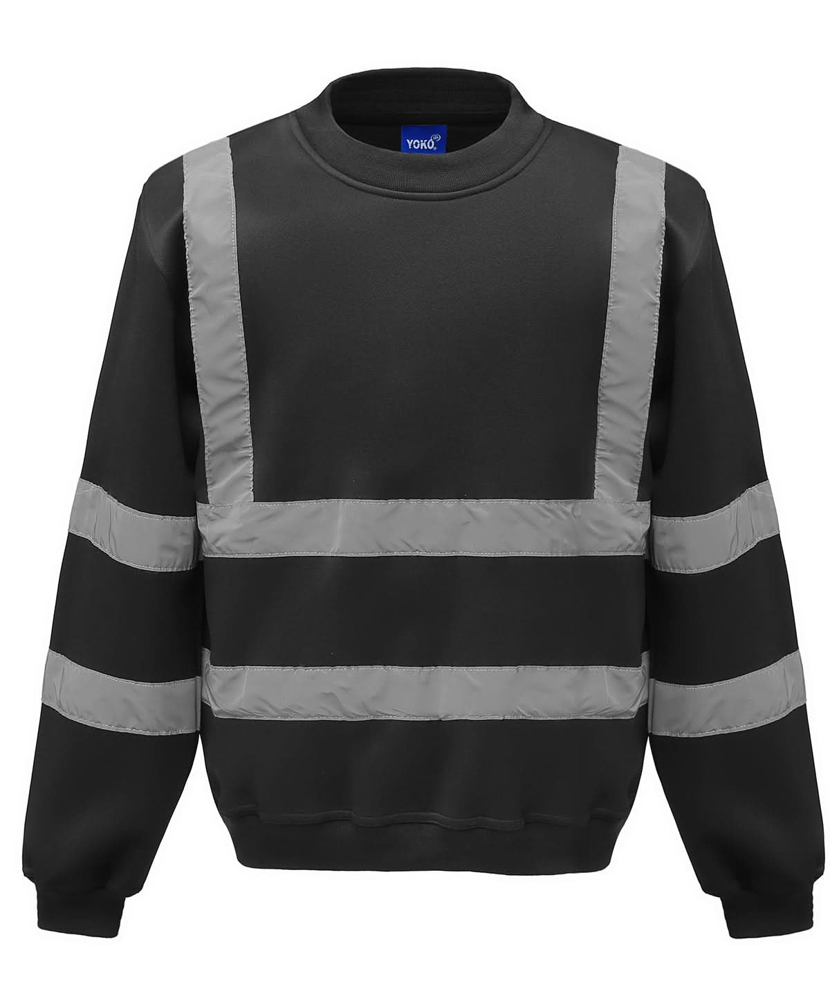 Yoko HV Sweatshirt Hvj510 YK030 - Black - Customisable Hi-Vis Sweatshirt
