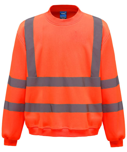 Yoko HV Sweatshirt Hvj510 YK030 - Orange - Customisable Hi-Vis Sweatshirt