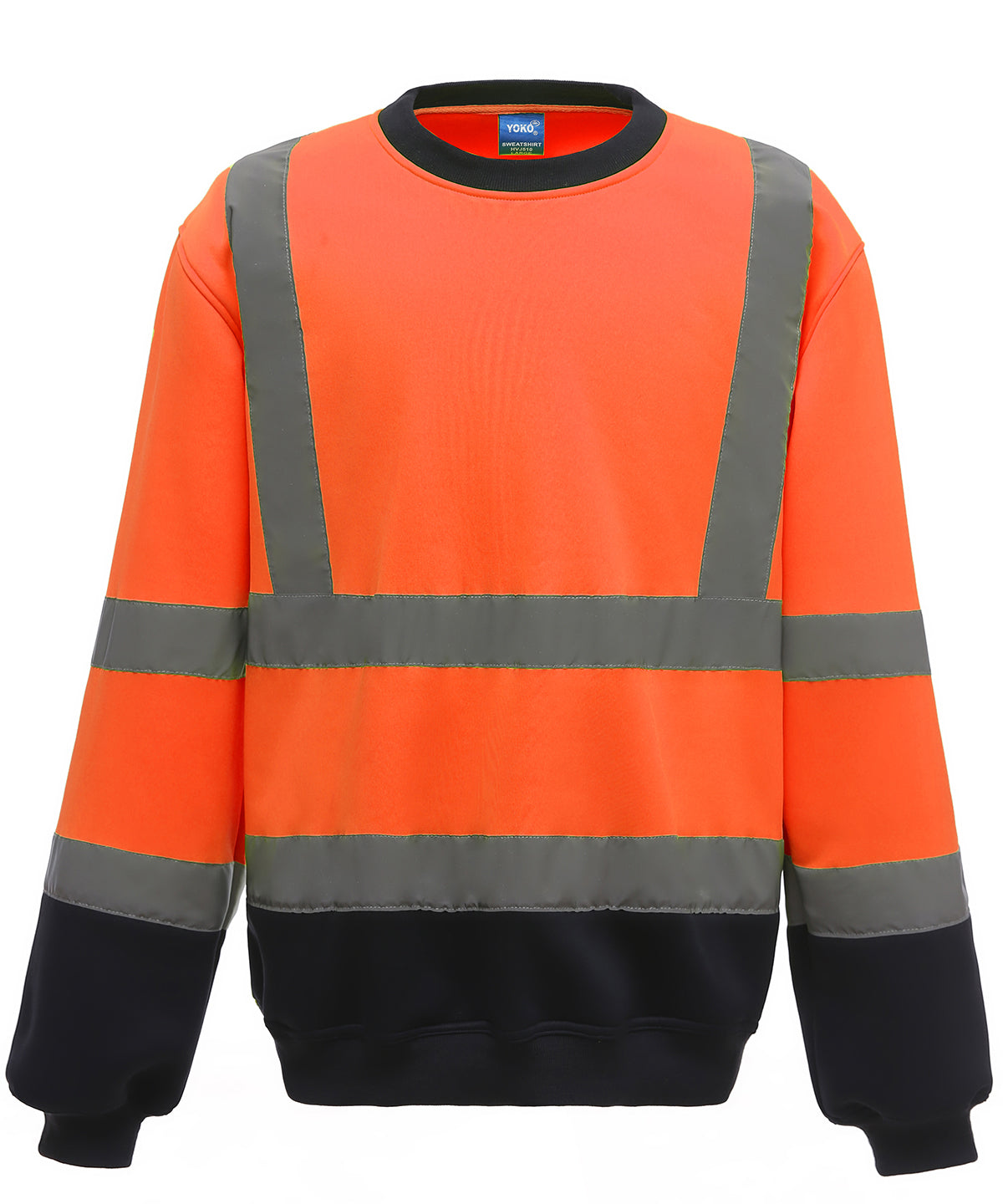 HV Heavyweight Sweatshirt - HVJ510 - Orange Navy - Customisable Hi-Vis Sweatshirt