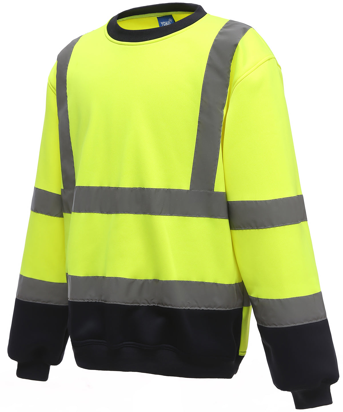 HV Heavyweight Sweatshirt - HVJ510 - Yellow Navy - Customisable Hi-Vis Sweatshirt