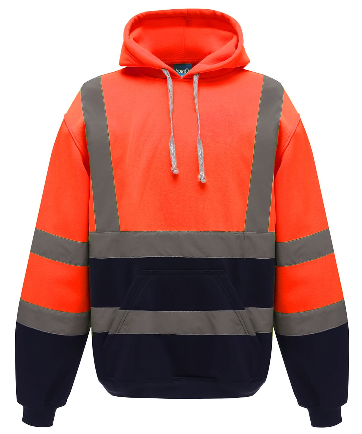 Yoko HV Pull Over Hoodie HVK05 YK032 - Orange Navy - Customisable Hoodies