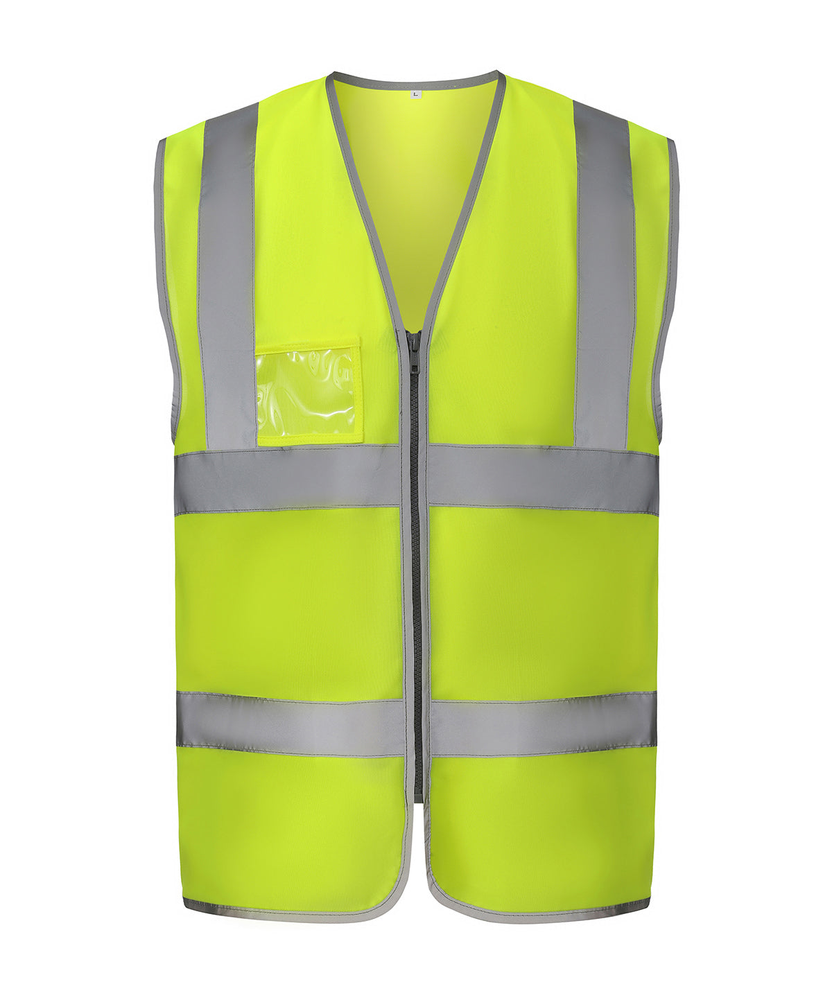 Hi-vis zip ID reflective border waistcoat (HVW103) - YK056 - Hi-vis Yellow - Customisable Safety Vests